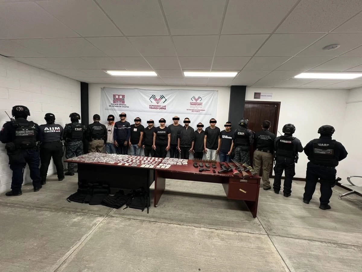 Detenidos 12 presuntos integrantes del CJNG en San Cristóbal de Las Casas, Chiapas