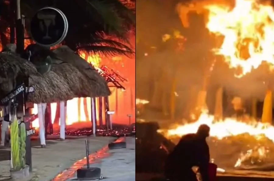 Incendio destruye 40 palapas en Mahahual; hay un detenido