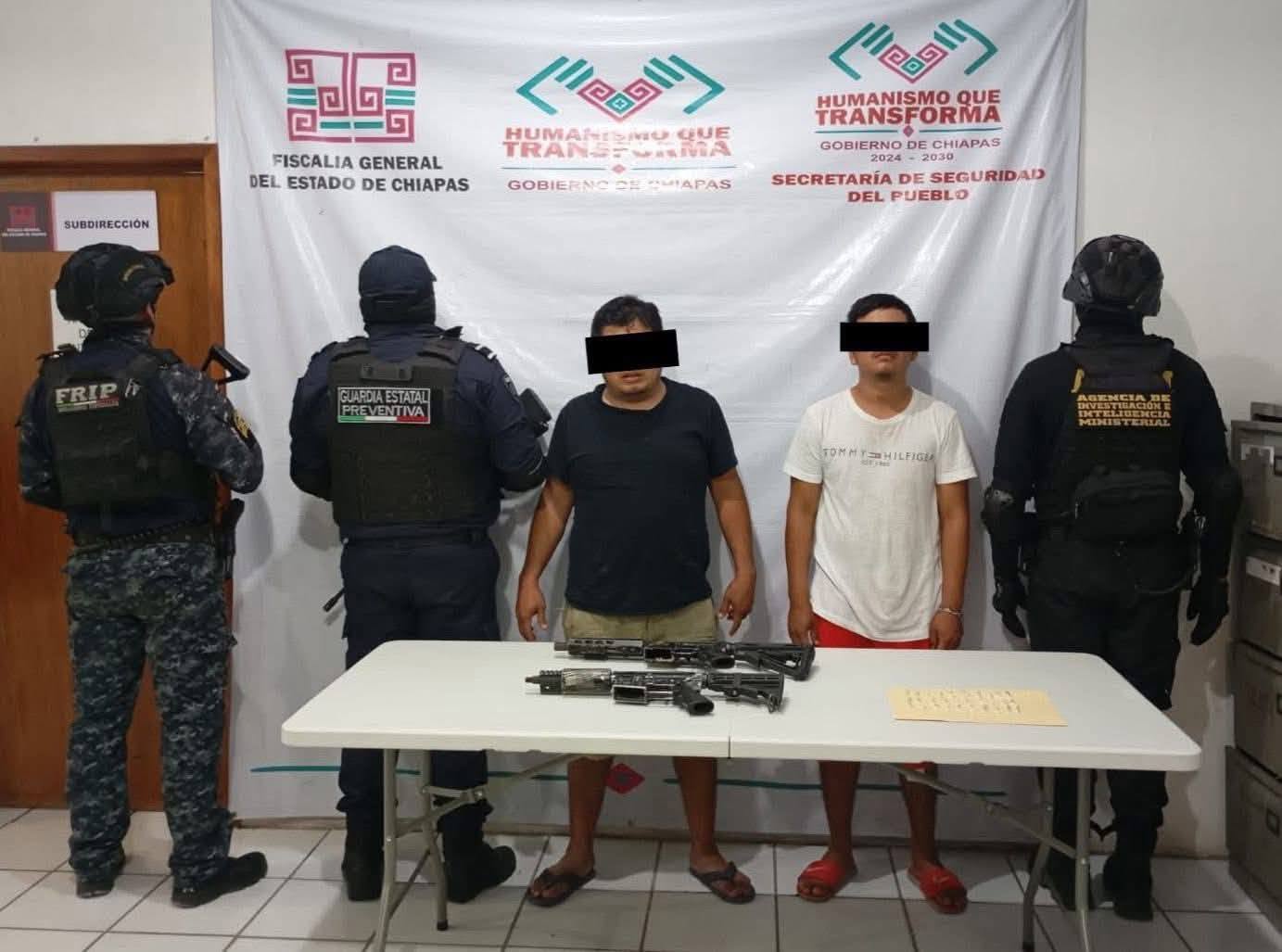 Detienen a dos en Chiapas por delincuencia organizada y narcotráfico