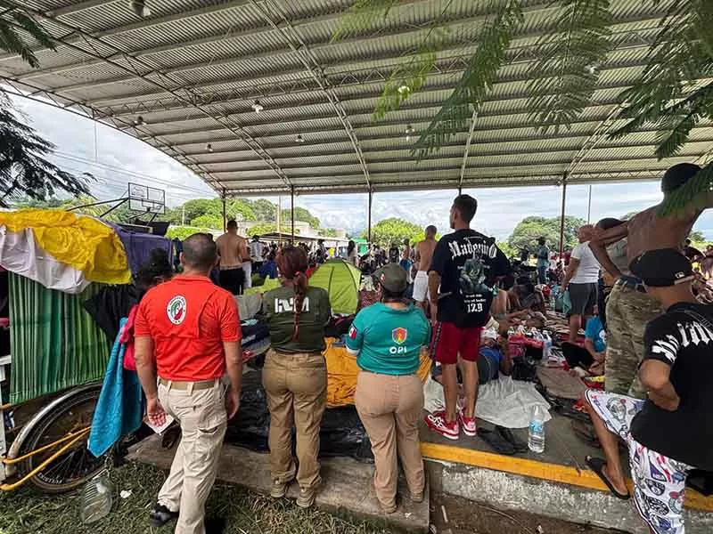Tapachula refuerza apoyo a caravana migrante rumbo a Ciudad de México